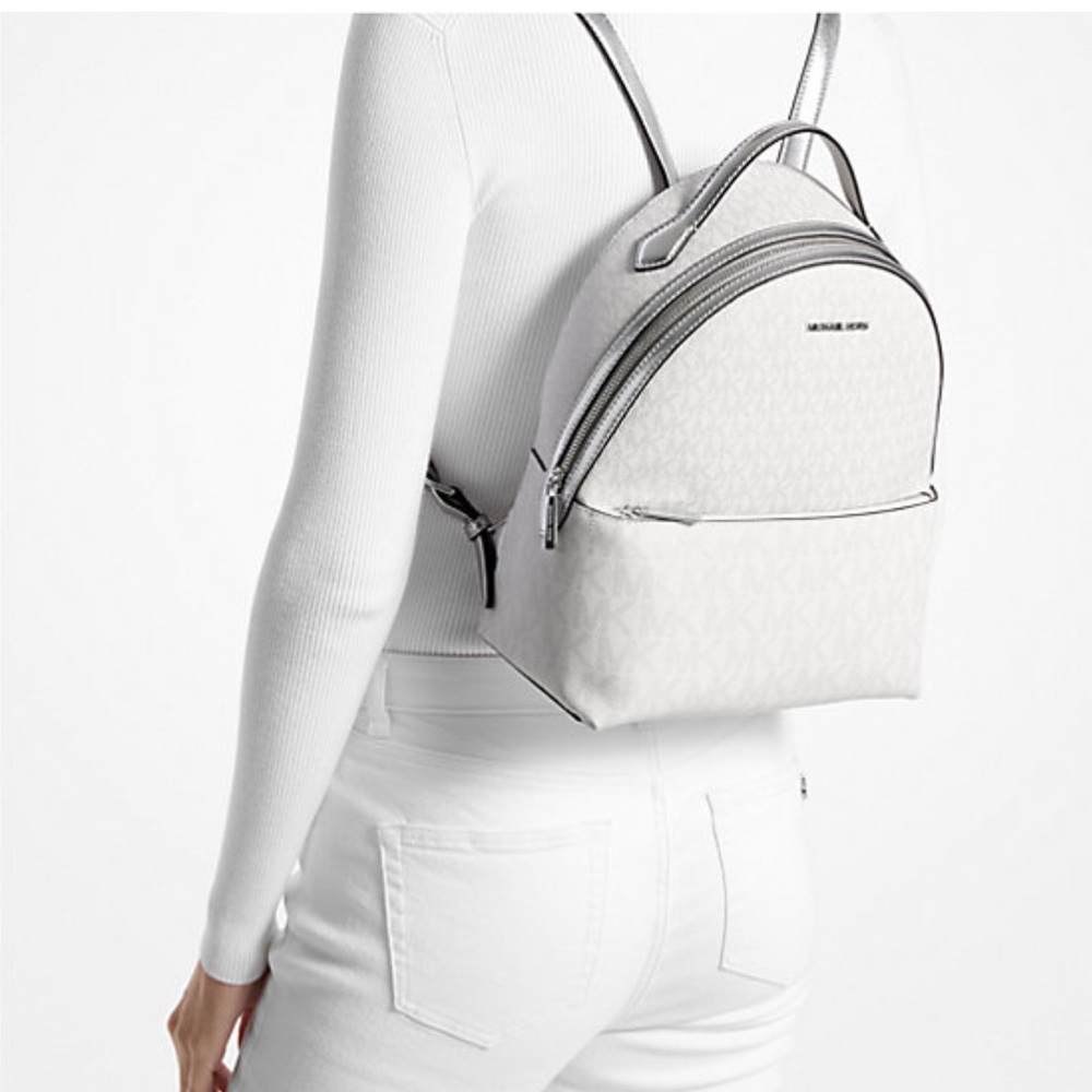 Sheila Medium Logo Backpack white NWT